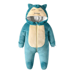 Hooded Pokemon Snorlax baby onesies for newborns, infants, and toddlers