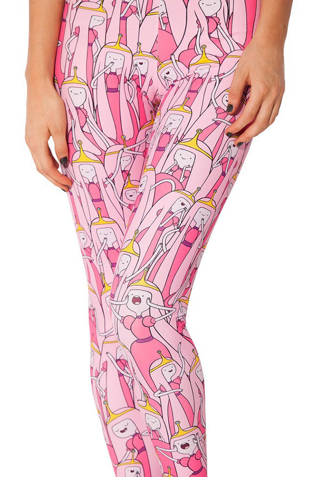 Princess Bubble Gum Women's Cartoon Leggings Adventure Time - Orange Bison